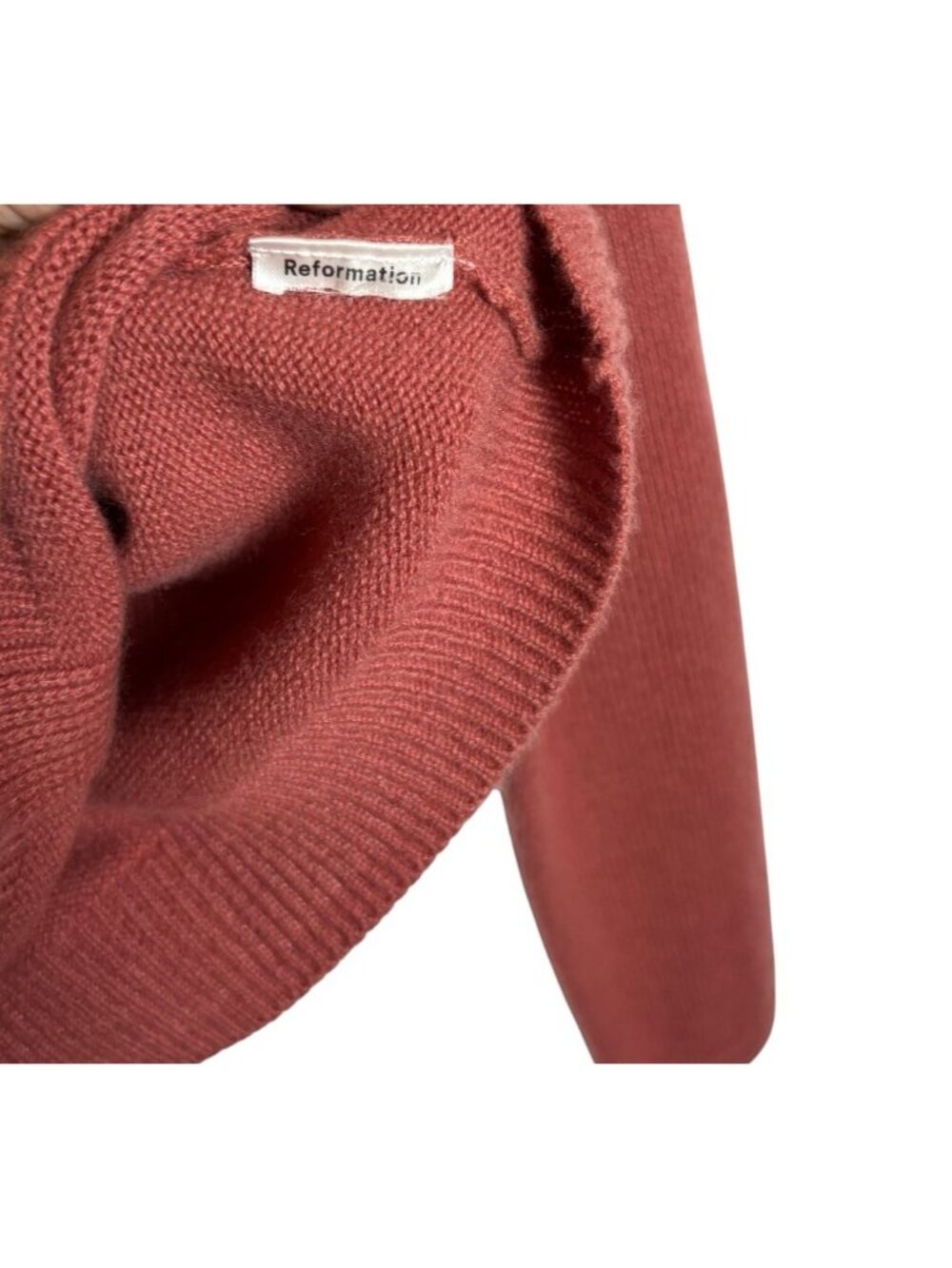 Reformation Cardigan Womens Small Clara Cashmere Crew Rosewood Cropped - Picture 5 of 7